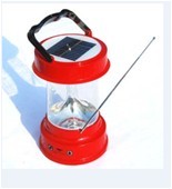 1.5w portable solar camping lantern with charger and radio