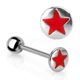Barbell with Etched Red Star