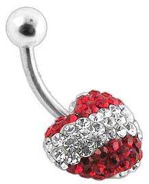 Stainless Steel Navel Ring with Multi Crystal