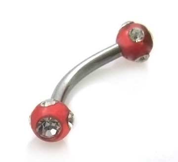 Eyebrow Piercing Jewelry with Acrylic Multi Gems Balls